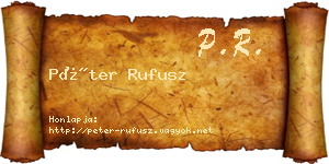 Péter Rufusz névjegykártya
